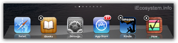 Application icons moving and shaking (wiggling) in the iPad dock