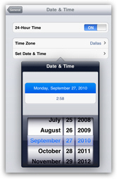 Change the date and time on your iPad