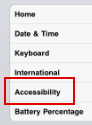 Open the accessibility settings and options on your iPad