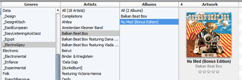A maximum of three columns for the vertical iTunes Column Browser