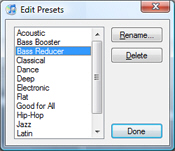Managing Equalizer presets in iTunes