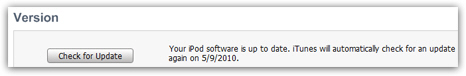 How long ago did iTunes check for iPod nano updates?