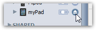 Eject an iPod or iPad from iTunes