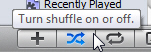 Enable or disable Shuffle (random playback) in iTunes