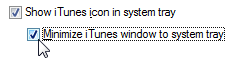 Make iTunes hidden when minimized