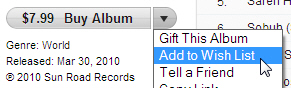 Add something to your iTunes Wish List