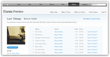 Preview iTunes Store content inside a web browser