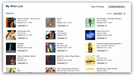 The iTunes Store Cart, replaced with Wish List