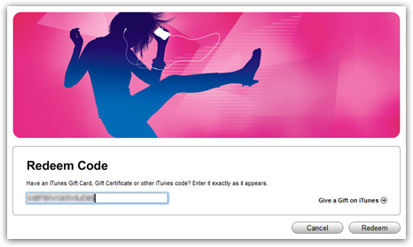 Enter the code of your gift card
